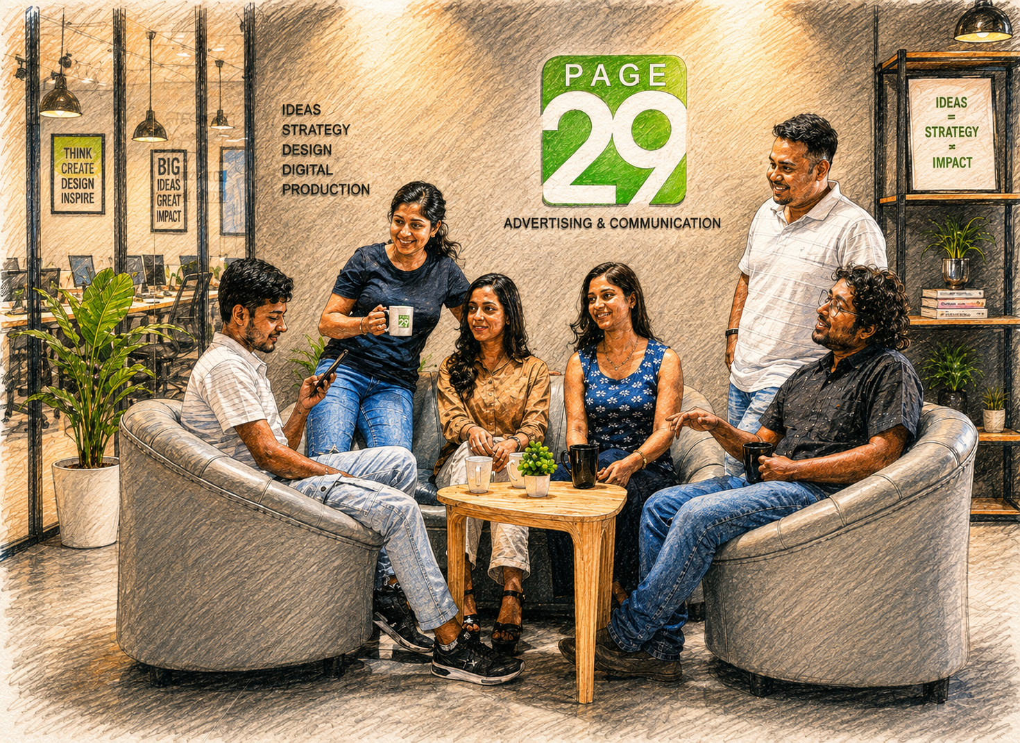 The Page29 team in conversation at the studio
